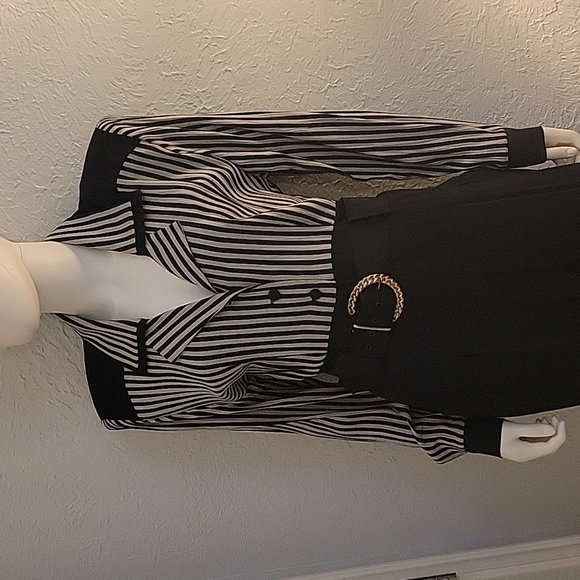 VTG MENU 1980s Striped Belted High Waist Landgirl Power Jumpsuit - Picture 6 of 16